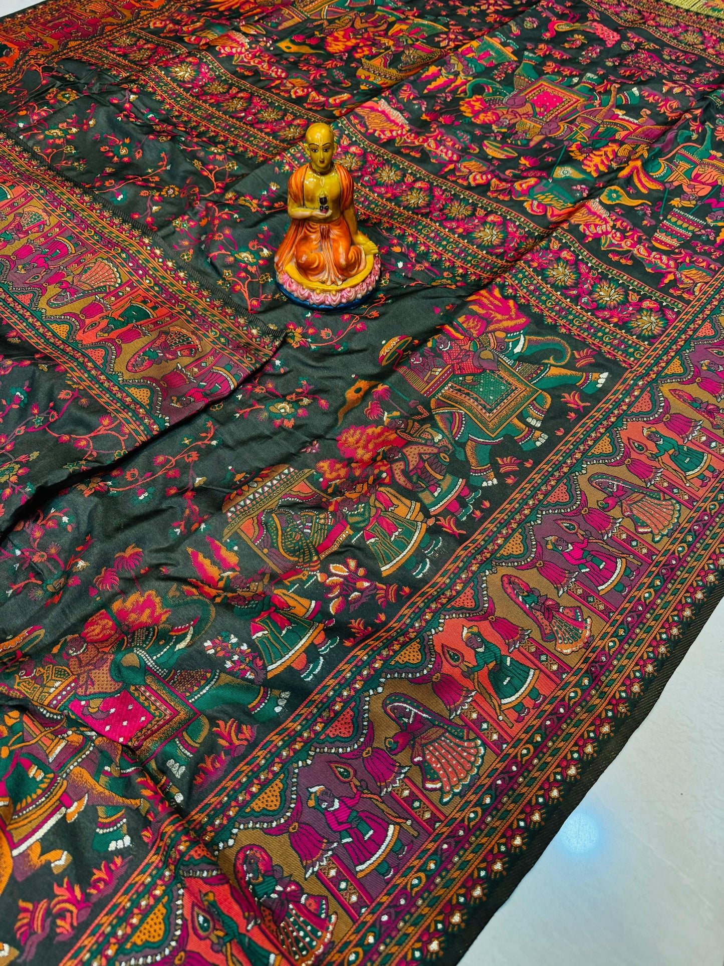 New Exclusive Durga Puja Special Pashmina Baluchari All Over Weaving Design